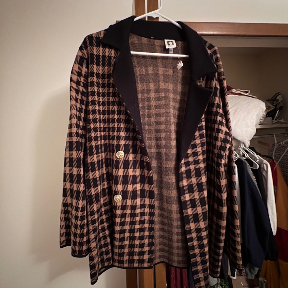 New Anne Klein preppy cardigan jacket . Size large